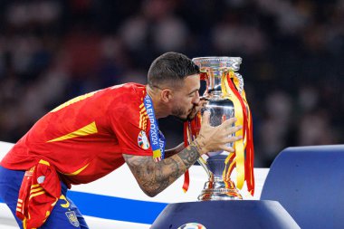 Joselu, UEFA Euro 2024 final maçında İspanya ve İngiltere milli takımları arasında Olympiastadium, Berlin, Almanya 'da görüldü (Maciej Rogowski)