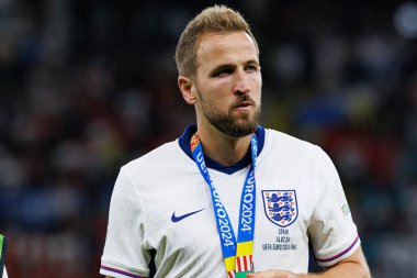 Harry Kane, UEFA Euro 2024 final maçında İspanya ve İngiltere milli takımları arasında Berlin Olimpiyat Stadyumu 'nda görüldü (Maciej Rogowski))