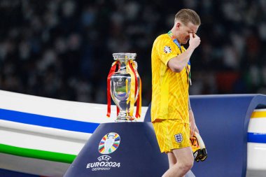 Jordan Pickford, UEFA Euro 2024 final maçında İspanya ve İngiltere milli takımları arasında Olympiastadium, Berlin, Almanya 'da görüldü (Maciej Rogowski)