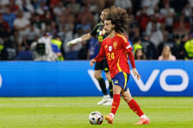 Marc Cucurella, UEFA Euro 2024 final maçında İspanya ve İngiltere milli takımları arasında Olympiastadium, Berlin, Almanya 'da görüldü (Maciej Rogowski)