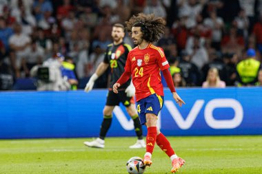 Marc Cucurella, UEFA Euro 2024 final maçında İspanya ve İngiltere milli takımları arasında Olympiastadium, Berlin, Almanya 'da görüldü (Maciej Rogowski)
