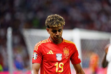 Lamine Yamal, UEFA Euro 2024 final maçında İspanya ve İngiltere milli takımları arasında Olympiastadium, Berlin, Almanya 'da görüldü (Maciej Rogowski)