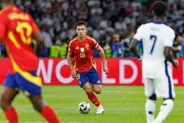 Martin Zubimendi UEFA Euro 2024 final maçında İspanya ve İngiltere milli takımları arasında Olympiastadium, Berlin, Almanya 'da görüldü (Maciej Rogowski)