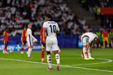 Jude Bellingham, UEFA Euro 2024 final maçında İspanya ve İngiltere milli takımları arasında Olympiastadium, Berlin, Almanya 'da görüldü (Maciej Rogowski)
