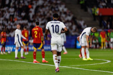 Jude Bellingham, UEFA Euro 2024 final maçında İspanya ve İngiltere milli takımları arasında Olympiastadium, Berlin, Almanya 'da görüldü (Maciej Rogowski)