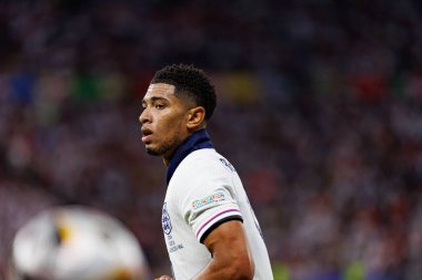 Jude Bellingham, UEFA Euro 2024 final maçında İspanya ve İngiltere milli takımları arasında Olympiastadium, Berlin, Almanya 'da görüldü (Maciej Rogowski)