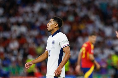 Jude Bellingham, UEFA Euro 2024 final maçında İspanya ve İngiltere milli takımları arasında Olympiastadium, Berlin, Almanya 'da görüldü (Maciej Rogowski)