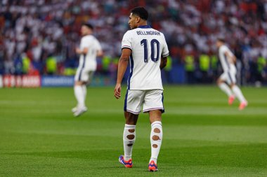Jude Bellingham, UEFA Euro 2024 final maçında İspanya ve İngiltere milli takımları arasında Olympiastadium, Berlin, Almanya 'da görüldü (Maciej Rogowski)