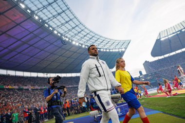 Kyle Walker UEFA Euro 2024 final maçında İspanya ve İngiltere milli takımları arasında Berlin Olimpiyat Stadyumu 'nda görüldü (Maciej Rogowski))