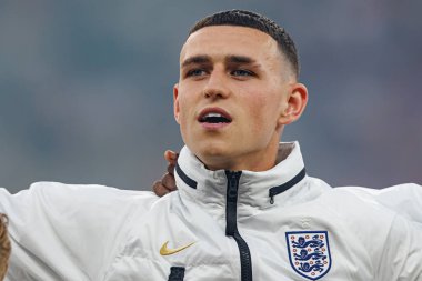 Phil Foden, UEFA Euro 2024 final maçında İspanya ve İngiltere milli takımları arasında Olympiastadium, Berlin, Almanya 'da görüldü (Maciej Rogowski)