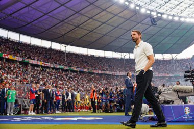 Gareth Southgate, UEFA Euro 2024 final maçında İspanya ve İngiltere milli takımları arasında Olympiastadium, Berlin, Almanya 'da görüldü (Maciej Rogowski))