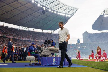 Gareth Southgate, UEFA Euro 2024 final maçında İspanya ve İngiltere milli takımları arasında Olympiastadium, Berlin, Almanya 'da görüldü (Maciej Rogowski))