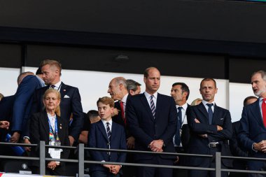 William, Prince of Wales, Aleksander Ceferin UEFA Euro 2024 final maçında İspanya ve İngiltere milli takımları arasında Olympiastadium, Berlin, Almanya 'da görüldü (Maciej Rogowski))