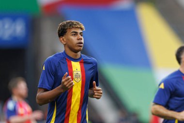 Lamine Yamal, UEFA Euro 2024 final maçında İspanya ve İngiltere milli takımları arasında Olympiastadium, Berlin, Almanya 'da görüldü (Maciej Rogowski)