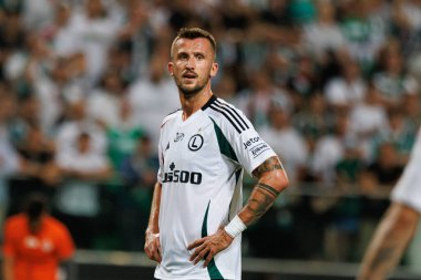 PKO BP Ekstraklasa maçı sırasında Stadyum Miejski Lejyonu Warszawa 'daki Legia Warszawa ve Zaglebie Lubin takımları arasında oynanan maçta Tomas Pekhart (Maciej Rogowski))