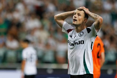 Marc Gual, PKO BP Ekstraklasa maçı sırasında Stadion Miejski Legii Warszawa, Polonya 'daki Legia Warszawa ve Zaglebie Lubin takımları arasında oynanmıştır (Maciej Rogowski))