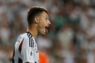 Marc Gual, PKO BP Ekstraklasa maçı sırasında Stadion Miejski Legii Warszawa, Polonya 'daki Legia Warszawa ve Zaglebie Lubin takımları arasında oynanmıştır (Maciej Rogowski))