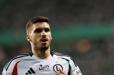 PKO BP Ekstraklasa maçı sırasında Stadyum Miejski Lejyon Warszawa, Varşova, Polonya 'da Legia Warszawa ve Zaglebie Lubin takımları arasında oynanan Ruben Vinagre maçı. (Maciej Rogowski)