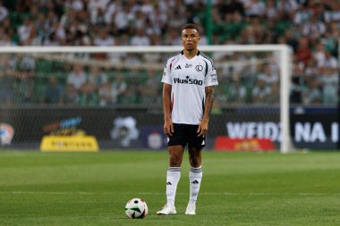 Steve Kapuadi, PKO BP Ekstraklasa maçı sırasında Stadion Miejski Legii Warszawa, Varşova, Polonya 'daki Legia Warszawa ve Zaglebie Lubin takımları arasında oynanır. (Maciej Rogowski)