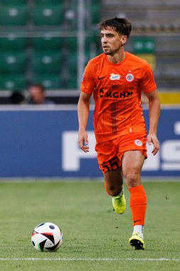 Luis Mata, PKO BP Ekstraklasa maçı sırasında Stadion Miejski Legii Warszawa, Polonya 'daki Legia Warszawa ve Zaglebie Lubin takımları arasında oynanır. (Maciej Rogowski)
