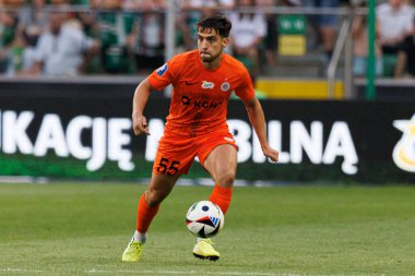 Luis Mata, PKO BP Ekstraklasa maçı sırasında Stadion Miejski Legii Warszawa, Polonya 'daki Legia Warszawa ve Zaglebie Lubin takımları arasında oynanır. (Maciej Rogowski)