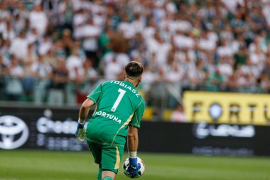PKO BP Ekstraklasa maçı sırasında Kacper Tobiasz Stadion Miejski Legii Warszawa 'daki Legia Warszawa ve Zaglebie Lubin takımları arasında oynanır. (Maciej Rogowski)