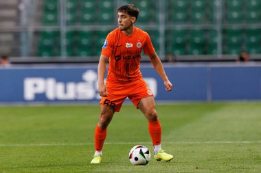 Luis Mata, PKO BP Ekstraklasa maçı sırasında Stadion Miejski Legii Warszawa, Polonya 'daki Legia Warszawa ve Zaglebie Lubin takımları arasında oynanır. (Maciej Rogowski)