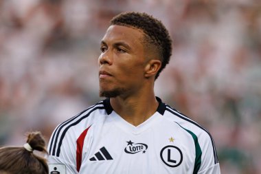 Steve Kapuadi, PKO BP Ekstraklasa maçı sırasında Stadion Miejski Legii Warszawa, Varşova, Polonya 'daki Legia Warszawa ve Zaglebie Lubin takımları arasında oynanır. (Maciej Rogowski)