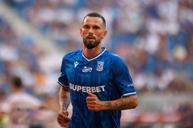 Kristoffer Velde PKO BP Ekstraklasa maçında Enea Stadion, Polonya 'daki Lech Poznan ve Gornik Zabrze takımları arasında oynadı (Maciej Rogowski)