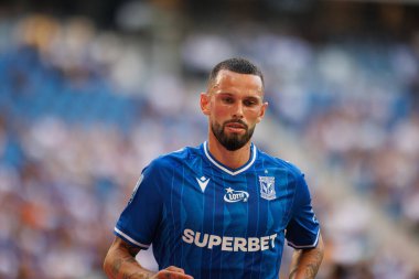 Kristoffer Velde PKO BP Ekstraklasa maçında Enea Stadion, Polonya 'daki Lech Poznan ve Gornik Zabrze takımları arasında oynadı (Maciej Rogowski)