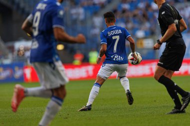 PKO BP Ekstraklasa maçı sırasında Enea Stadion, Polonya 'da Lech Poznan ve Gornik Zabrze takımları arasında oynanan Afonso Sousa maçı (Maciej Rogowski)