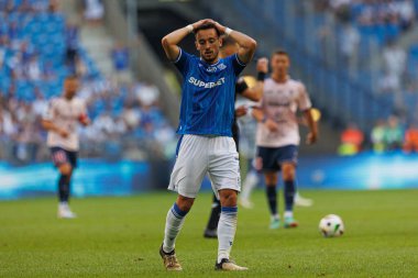 PKO BP Ekstraklasa maçı sırasında Enea Stadion, Polonya 'da Lech Poznan ve Gornik Zabrze takımları arasında oynanan Afonso Sousa maçı (Maciej Rogowski)