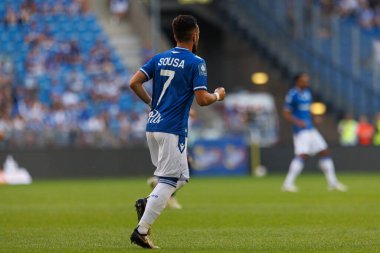 PKO BP Ekstraklasa maçı sırasında Enea Stadion, Polonya 'da Lech Poznan ve Gornik Zabrze takımları arasında oynanan Afonso Sousa maçı (Maciej Rogowski)