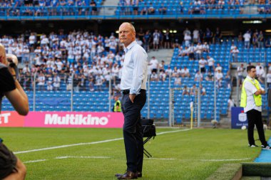 PKO BP Ekstraklasa maçında Niels Frederiksen, Enea Stadion, Polonya 'daki Lech Poznan ve Gornik Zabrze takımları arasında oynadı. (Maciej Rogowski))