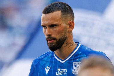 Kristoffer Velde PKO BP Ekstraklasa maçında Enea Stadion, Polonya 'daki Lech Poznan ve Gornik Zabrze takımları arasında oynadı (Maciej Rogowski)