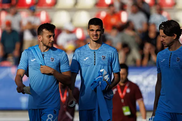 Avrupa Ligi ikinci tur eleme maçlarında Ali Şahin Yılmaz, Salih Malkocoğlu, Enis Destan MFK Ruzomberok ve Trabzonspor takımları arasında Stadyum MFK Ruzomberok, Slovakya (Maciej Rogowski))