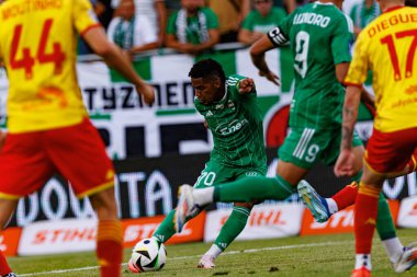 Stadyumdaki Radomiak Radom ve Jagiellonia Bialystok takımları arasında oynanan PKO BP Ekstraklasa maçı sırasında Vagner Dias. Braci Czachorow, Radom, Polonya (Maciej Rogowski)