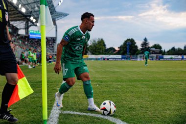 Joao Peglow, PKO BP Ekstraklasa maçında Radomiak Radom ve Jagiellonia Bialystok takımları arasında Stadion Miejski im 'de oynadı. Braci Czachorow, Radom, Polonya (Maciej Rogowski)