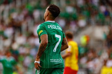 Joao Peglow, PKO BP Ekstraklasa maçında Radomiak Radom ve Jagiellonia Bialystok takımları arasında Stadion Miejski im 'de oynadı. Braci Czachorow, Radom, Polonya (Maciej Rogowski)