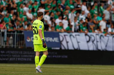 Stadyumdaki Radomiak Radom ve Jagiellonia Bialystok takımları arasında oynanan PKO BP Ekstraklasa maçı sırasında Slawomir Abramowicz. Braci Czachorow, Radom, Polonya (Maciej Rogowski)