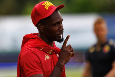 Stadion Miejski im 'de Radomiak Radom ve Jagiellonia Bialystok takımları arasında oynanan PKO BP Ekstraklasa maçında Aurelien Nguiamba. Braci Czachorow, Radom, Polonya (Maciej Rogowski)