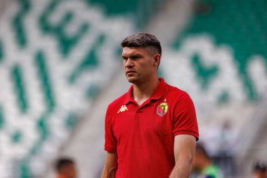 Stadyumdaki Radomiak Radom ve Jagiellonia Bialystok takımları arasında oynanan PKO BP Ekstraklasa maçı sırasında Maksymilian Stryjek. Braci Czachorow, Radom, Polonya (Maciej Rogowski)