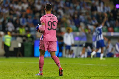Diogo Costa Supertaca Candido de Oliveira 2024 maçında Estadio Municipal de Aveiro, Portekiz 'deki Sporting CP ve FC Porto takımları arasında (Maciej Rogowski)