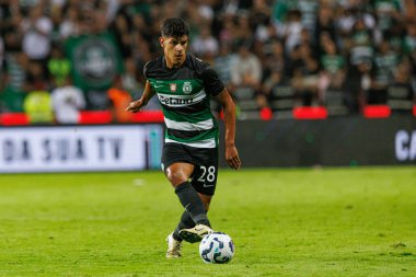 Mateus Fernandes Supertaca Candido de Oliveira 2024 maçında Estadio Municipal de Aveiro, Portekiz 'deki Sporting CP ve FC Porto takımları arasında oynadı (Maciej Rogowski)