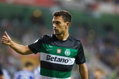 Pedro Goncalves Supertaca Candido de Oliveira 2024 maçında Estadio Municipal de Aveiro, Portekiz 'deki Sporting CP ve FC Porto takımları arasında (Maciej Rogowski)
