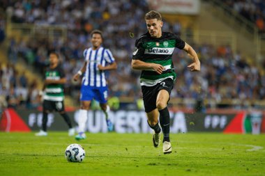 Viktor Gyokeres Supertaca Candido de Oliveira 2024 maçında Portekiz 'in Estadio Municipal de Aveiro kentinde bulunan Sporting CP ve FC Porto takımları arasında (Maciej Rogowski)