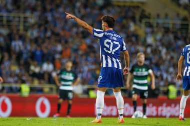 Ze Pedro Supertaca Candido de Oliveira 2024 maçında Estadio Municipal de Aveiro, Portekiz 'deki Sporting CP ve FC Porto takımları arasında (Maciej Rogowski)
