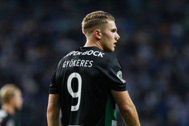 Viktor Gyokeres Supertaca Candido de Oliveira 2024 maçında Portekiz 'in Estadio Municipal de Aveiro kentinde bulunan Sporting CP ve FC Porto takımları arasında (Maciej Rogowski)
