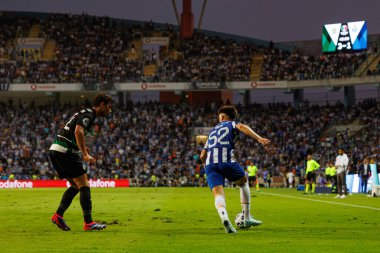 Eduardo Quaresma, Martim Fernandes Supertaca Candido de Oliveira 2024 maçında Estadio Municipal de Aveiro, Portekiz 'deki Sporting CP ve FC Porto takımları arasında oynandı (Maciej Rogowski)
