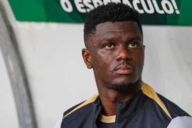 Ousmane Diomande Supertaca Candido de Oliveira 2024 maçı sırasında Portekiz 'in Aveiro şehrinde bulunan Estadio Municipal de Aveiro' da bulunan Sporting CP ve FC Porto takımları arasında oynanmıştır (Maciej Rogowski)